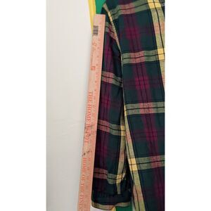 LL Bean Yellow Green Red plaid flannel Men's slightly fitted M-REG